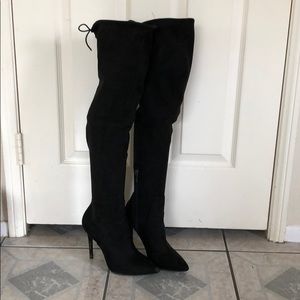 Jessica Simpson over the knee black suede boots